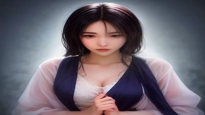巨乳人妻系列动漫封面图，科技蓝色调，展示该品类资讯预告